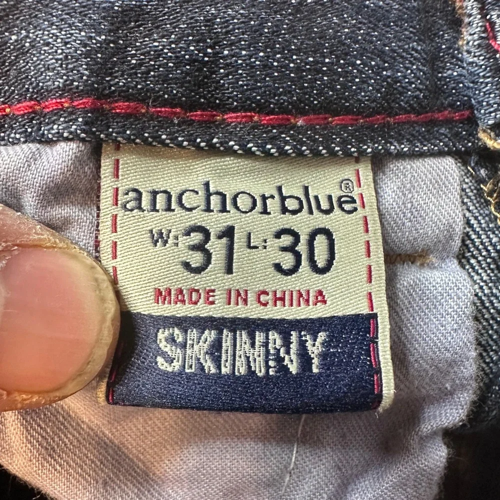 Anchor Blue Jeans‎ Mens 31x30 (30x28) Blue Skinny Dark Wash Denim Casual Pants